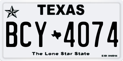 TX license plate BCY4074