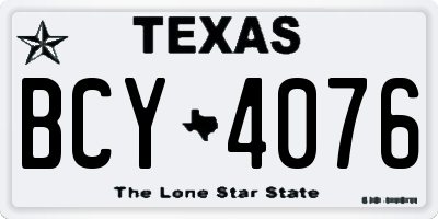 TX license plate BCY4076