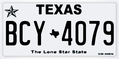 TX license plate BCY4079