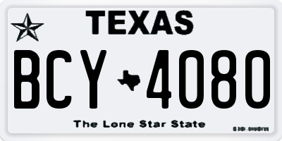 TX license plate BCY4080