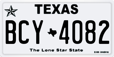 TX license plate BCY4082