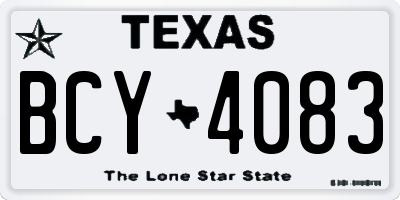 TX license plate BCY4083