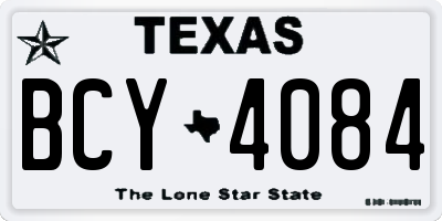 TX license plate BCY4084