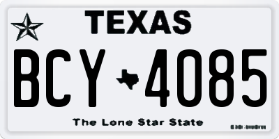 TX license plate BCY4085