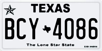 TX license plate BCY4086