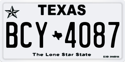 TX license plate BCY4087