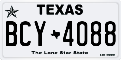TX license plate BCY4088