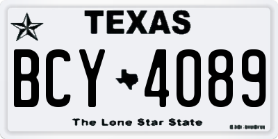 TX license plate BCY4089