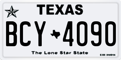 TX license plate BCY4090