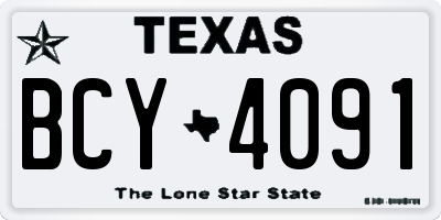 TX license plate BCY4091