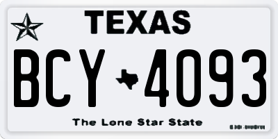 TX license plate BCY4093