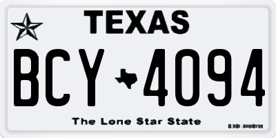 TX license plate BCY4094