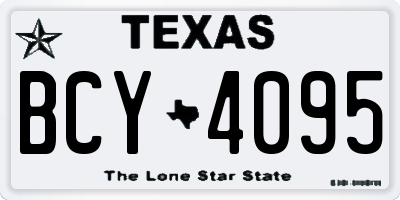 TX license plate BCY4095