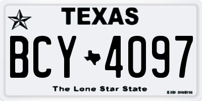 TX license plate BCY4097