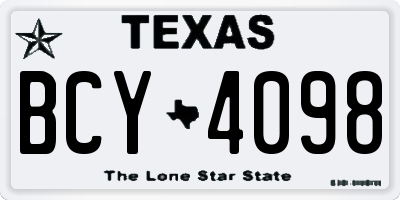 TX license plate BCY4098