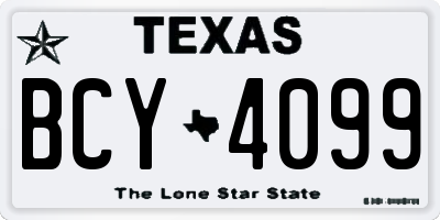 TX license plate BCY4099