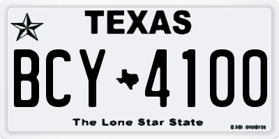 TX license plate BCY4100