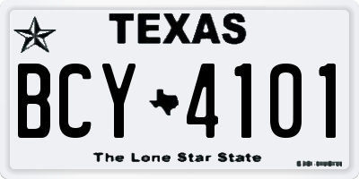 TX license plate BCY4101