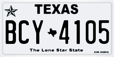 TX license plate BCY4105