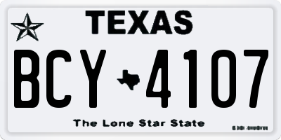 TX license plate BCY4107