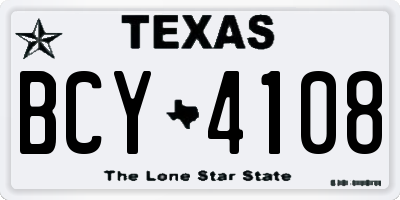 TX license plate BCY4108