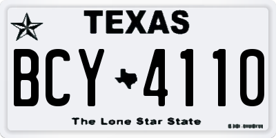 TX license plate BCY4110