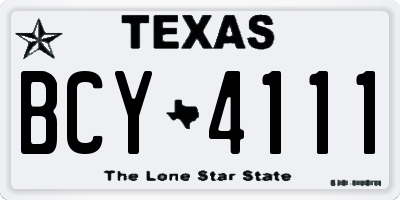 TX license plate BCY4111