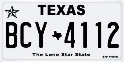 TX license plate BCY4112