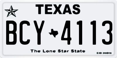TX license plate BCY4113