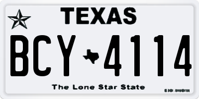 TX license plate BCY4114