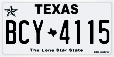 TX license plate BCY4115