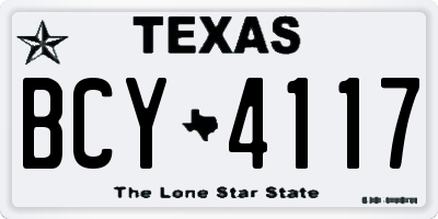 TX license plate BCY4117