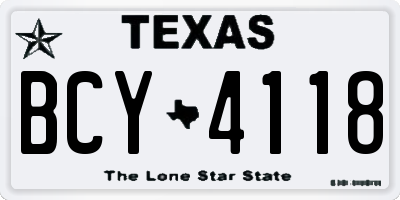 TX license plate BCY4118