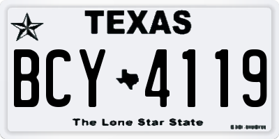 TX license plate BCY4119