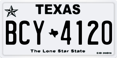 TX license plate BCY4120