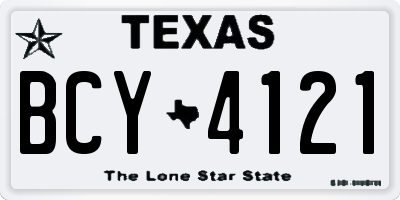 TX license plate BCY4121