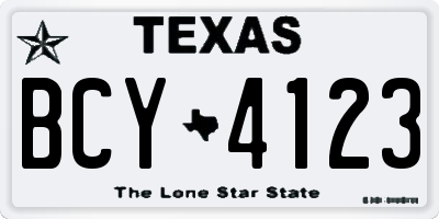 TX license plate BCY4123