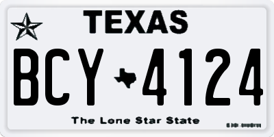TX license plate BCY4124