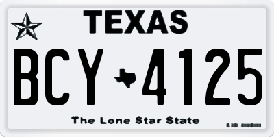 TX license plate BCY4125