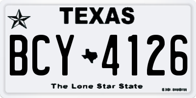 TX license plate BCY4126