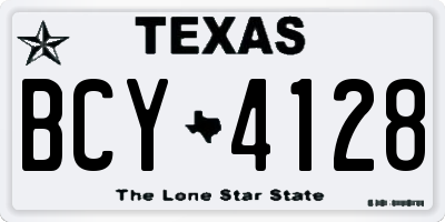 TX license plate BCY4128