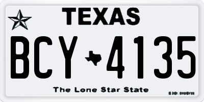TX license plate BCY4135