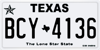 TX license plate BCY4136