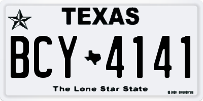TX license plate BCY4141