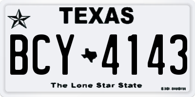 TX license plate BCY4143