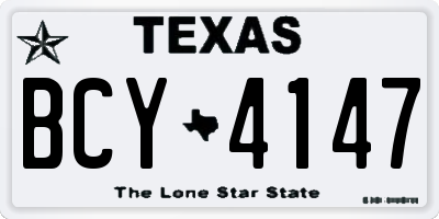 TX license plate BCY4147