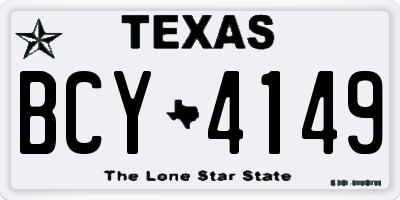 TX license plate BCY4149