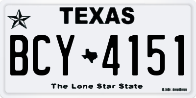 TX license plate BCY4151