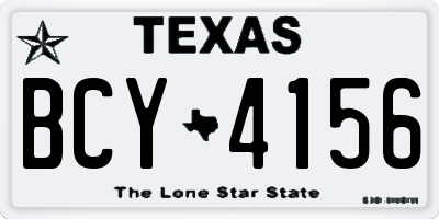 TX license plate BCY4156