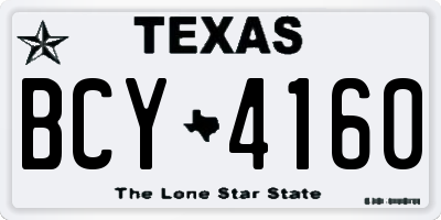 TX license plate BCY4160